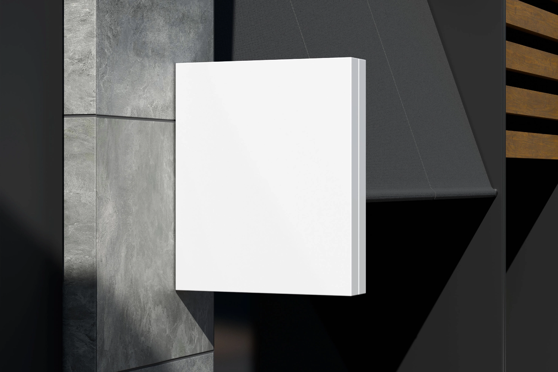 Outdoor Square Hanging Signboard Mockup