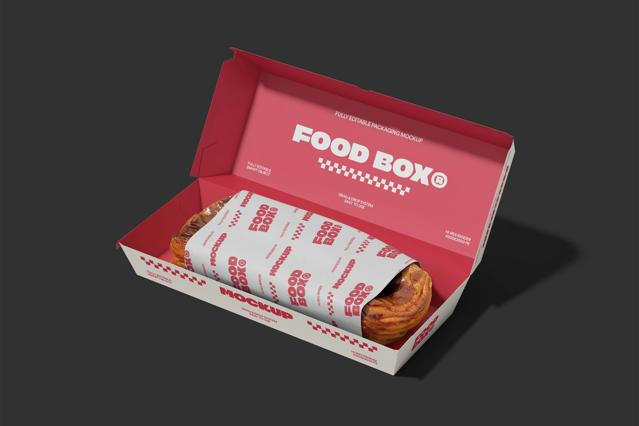 Takeaway Fast Food Packaging Box Mockup