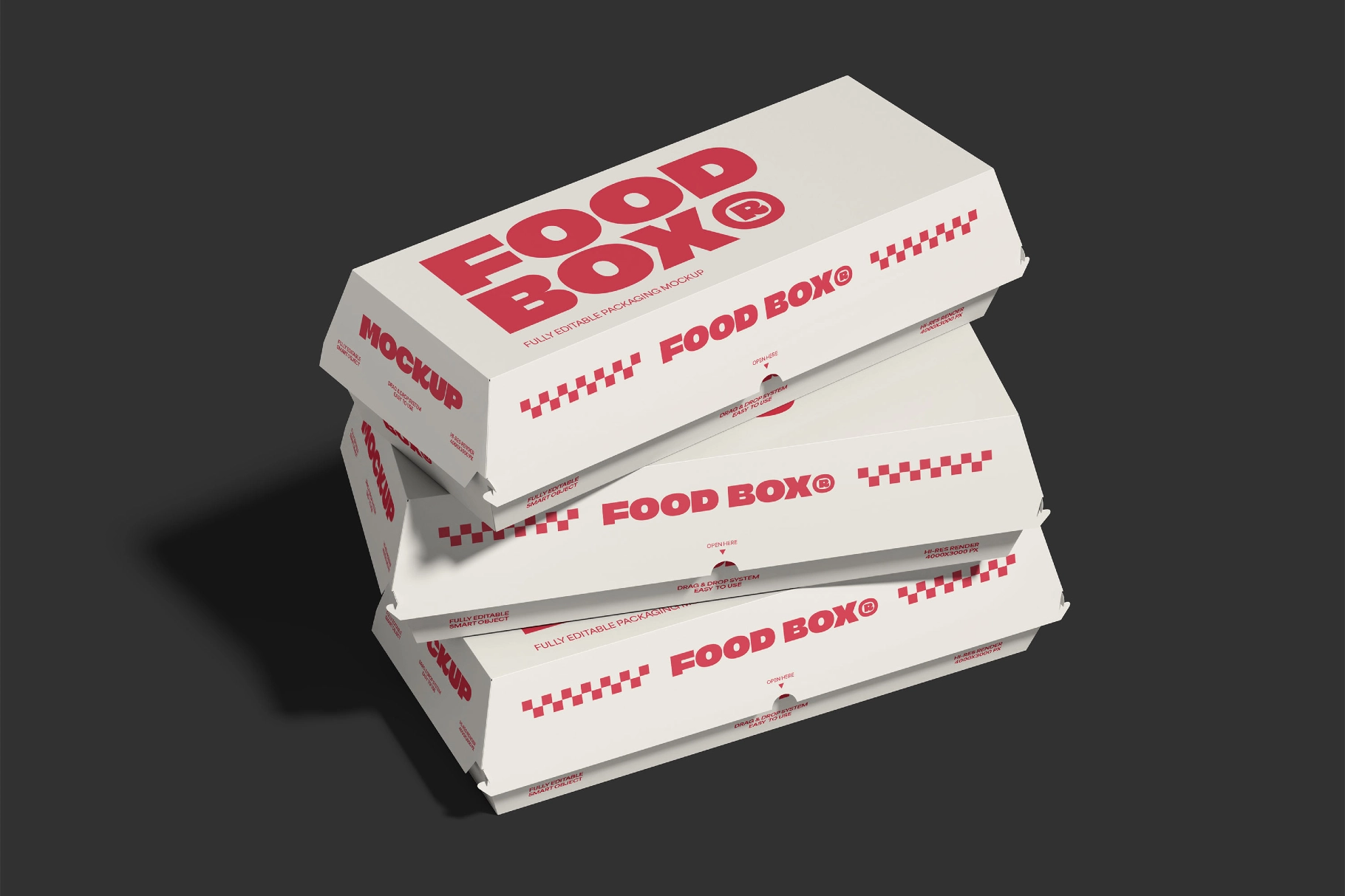 Takeaway Fast Food Packaging Box Mockup