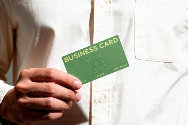 Handheld Business Card Mockup