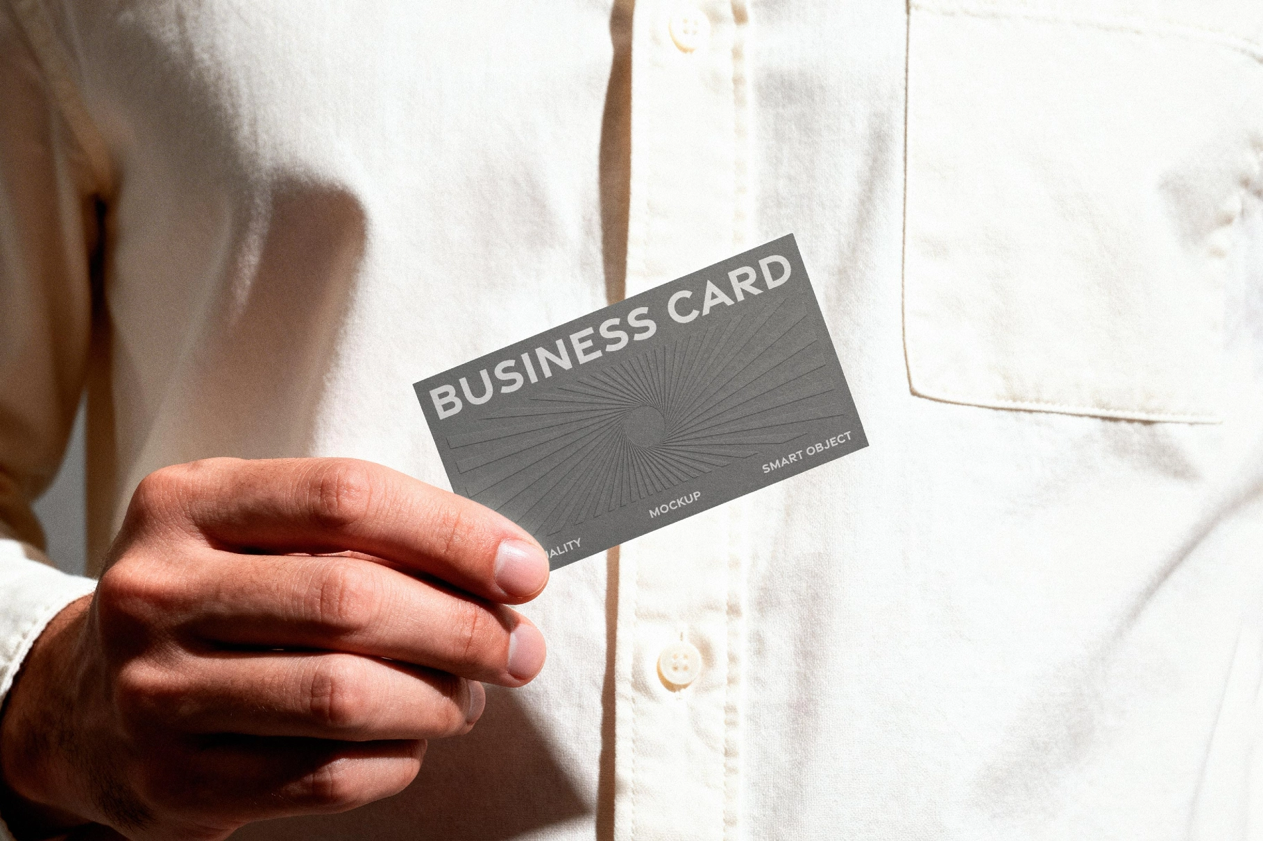 Handheld Business Card Mockup
