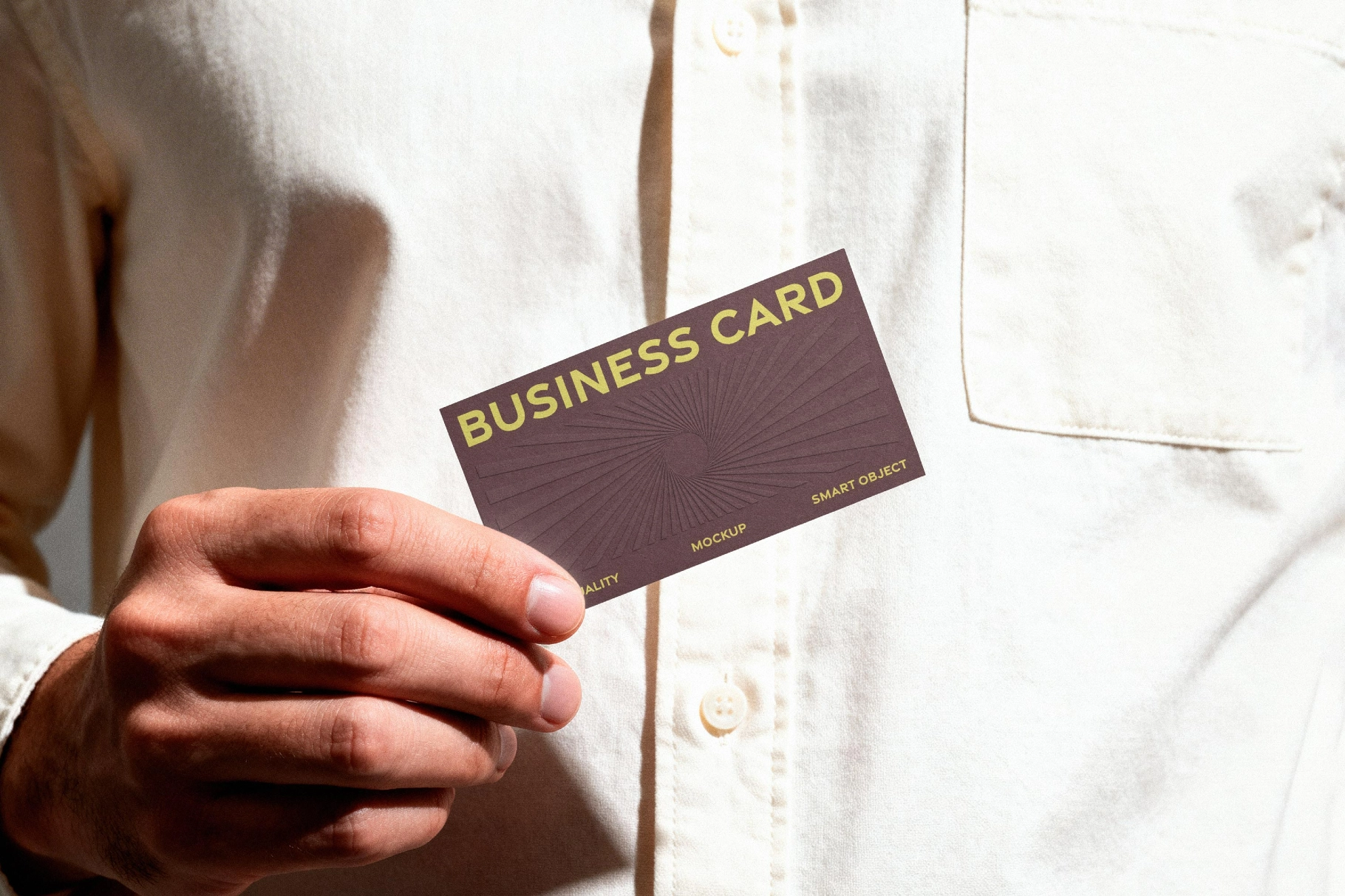 Handheld Business Card Mockup