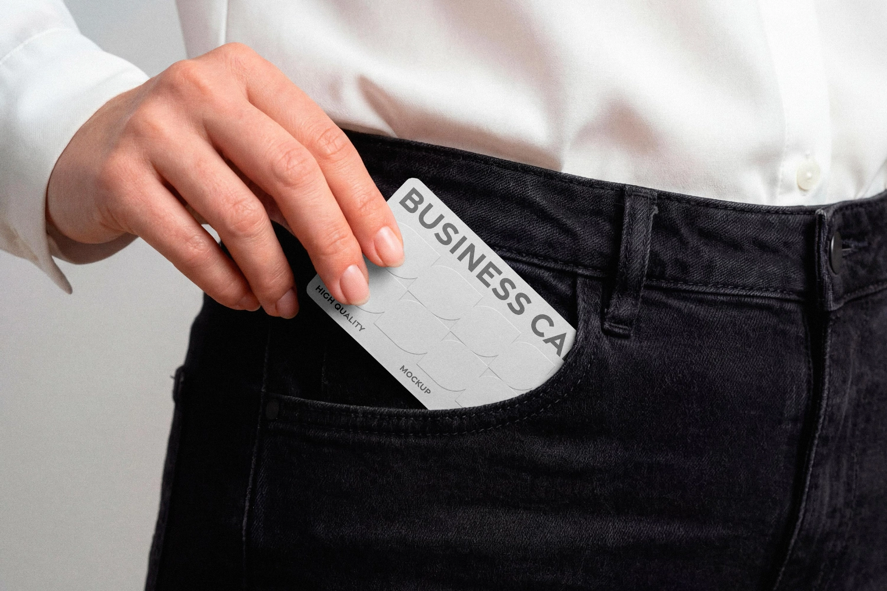 Business Card In Pocket Mockup
