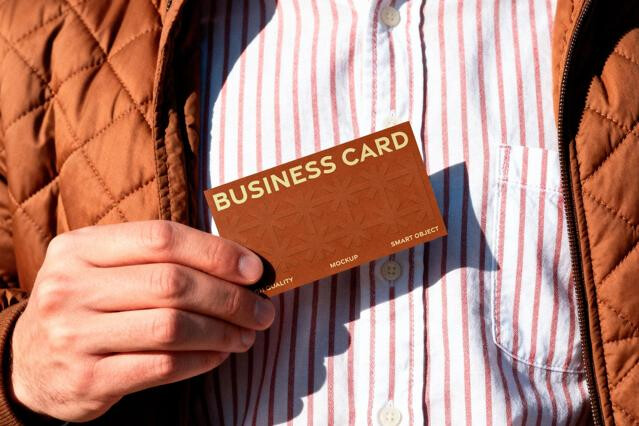 Business Card Mockup in Hand