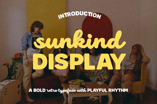Sunkind Display – Playful Retro Duo Font