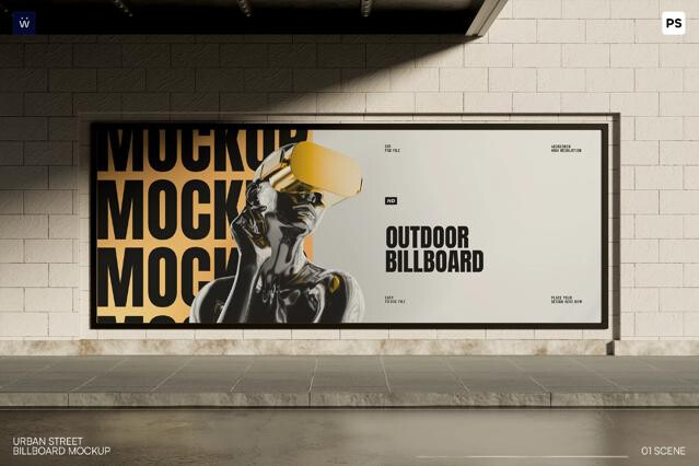 Outdoor Advertising Billboard Mockup
