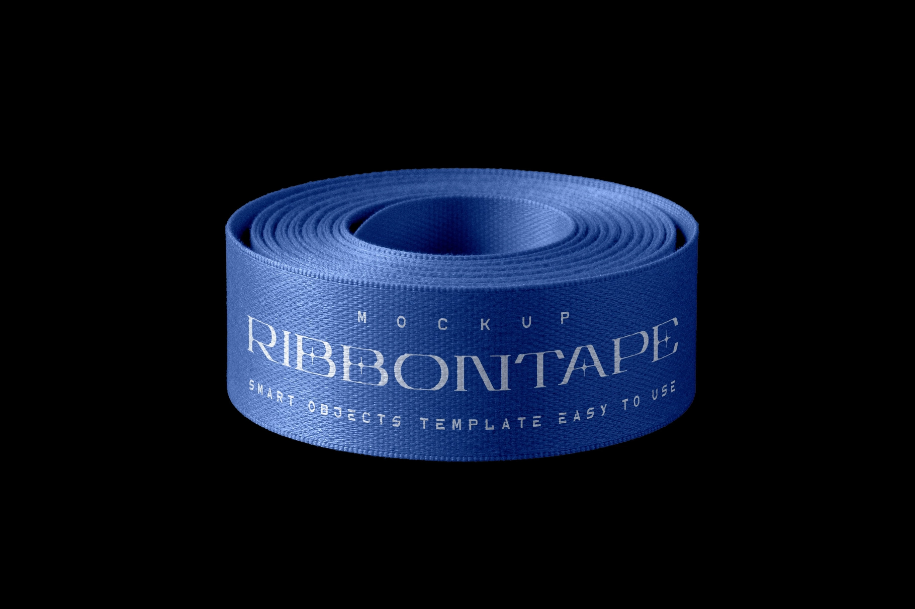 Textile Ribbon Mockup with Curved Print