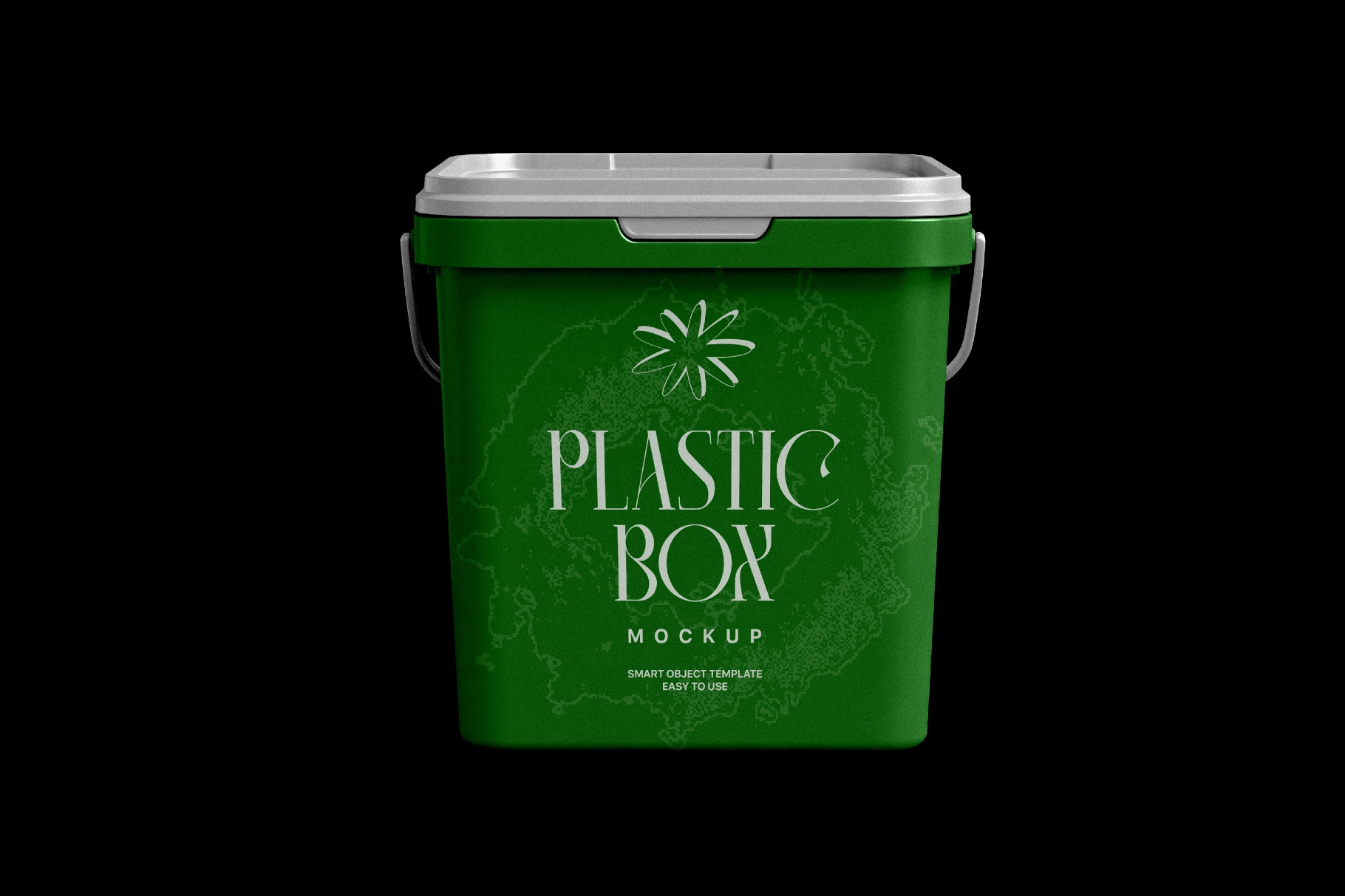 Plastic Box Mockup with Handle and Lid