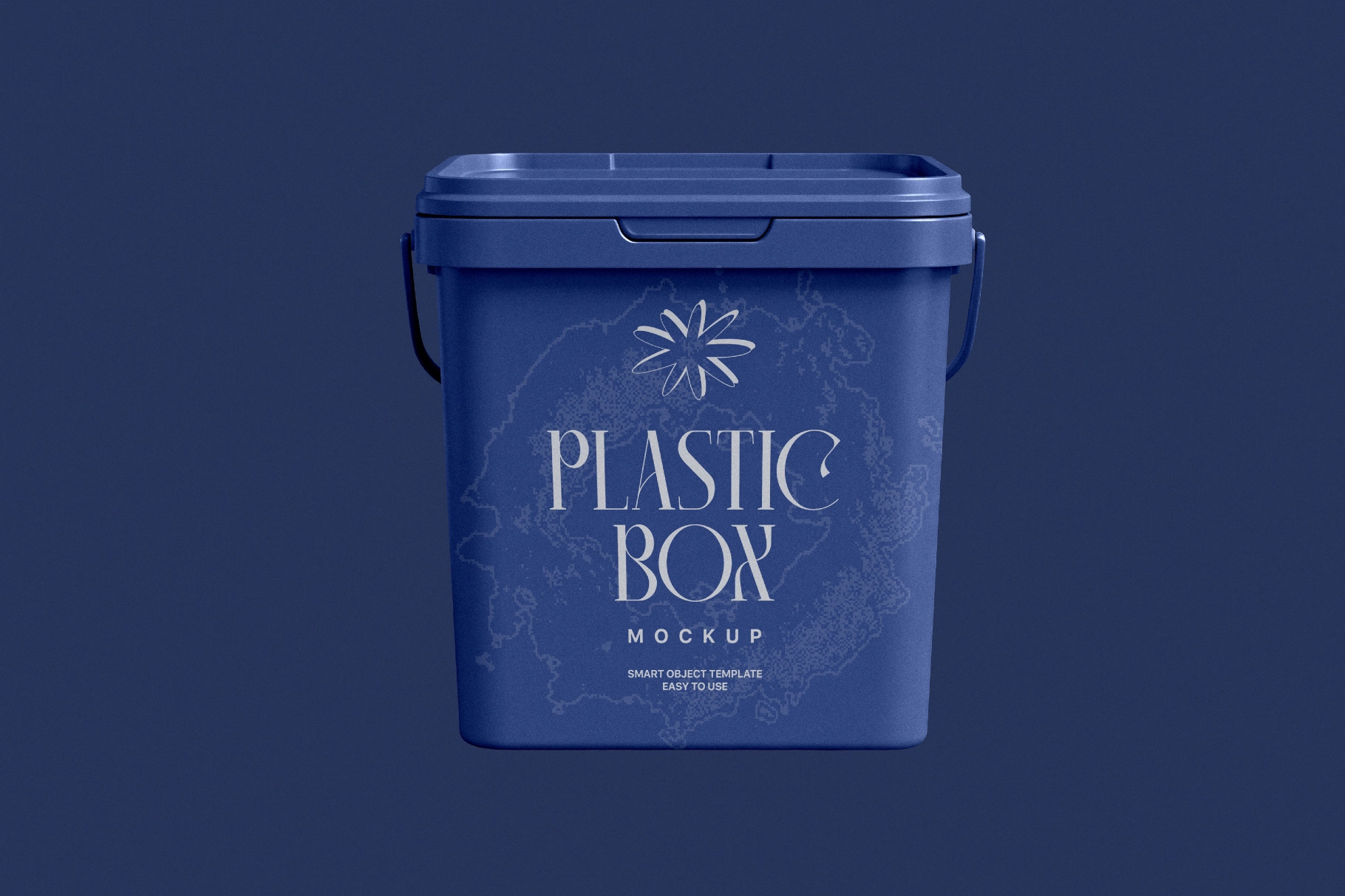 Plastic Box Mockup with Handle and Lid