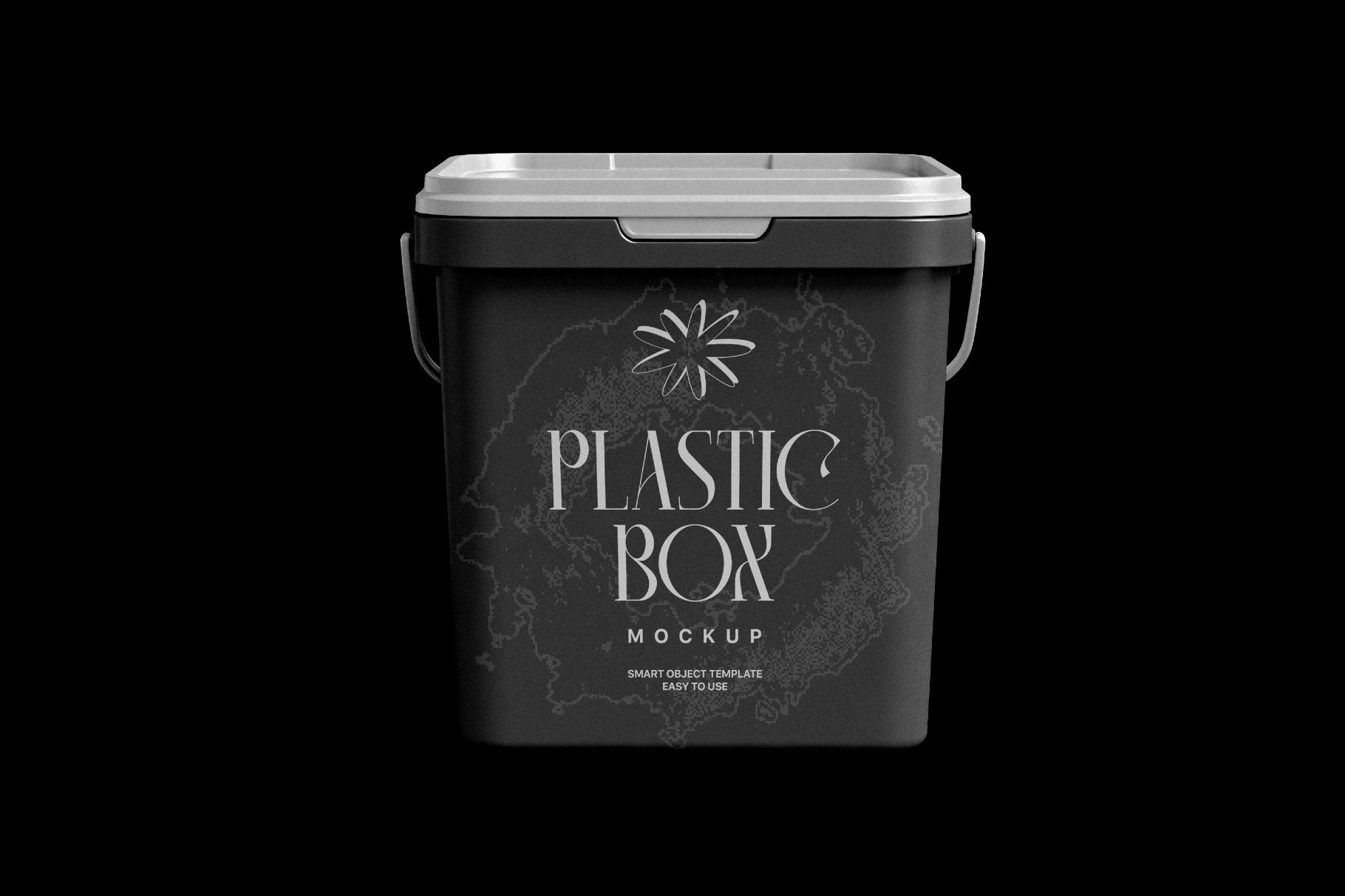 Plastic Box Mockup with Handle and Lid