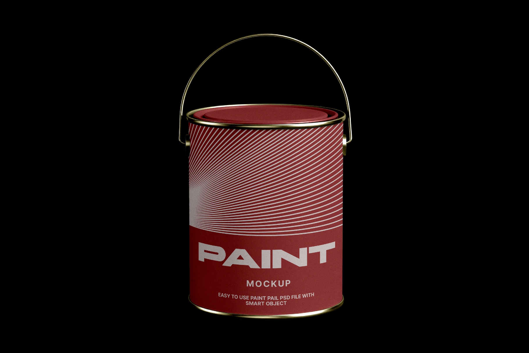 Paint Can Mockup with Metal Handle
