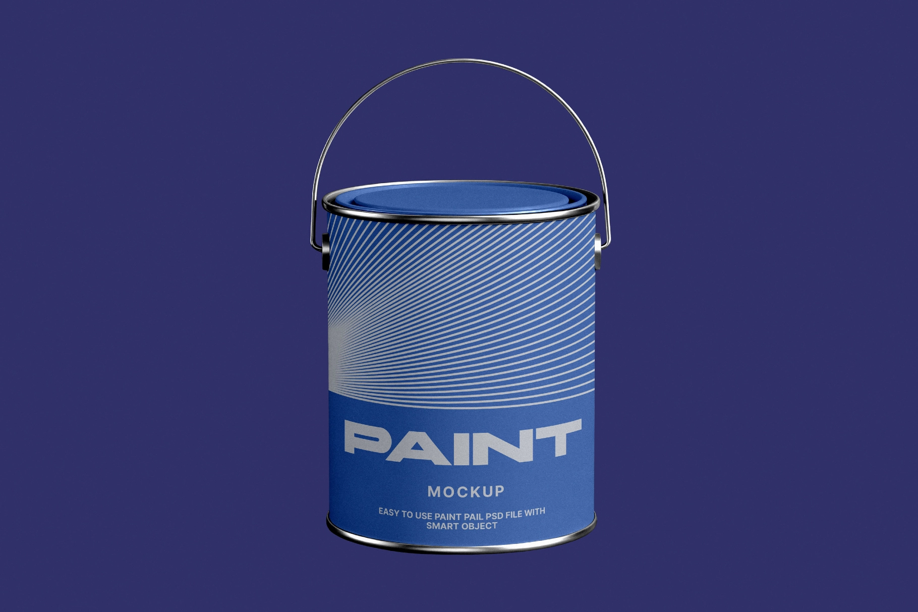 Paint Can Mockup with Metal Handle