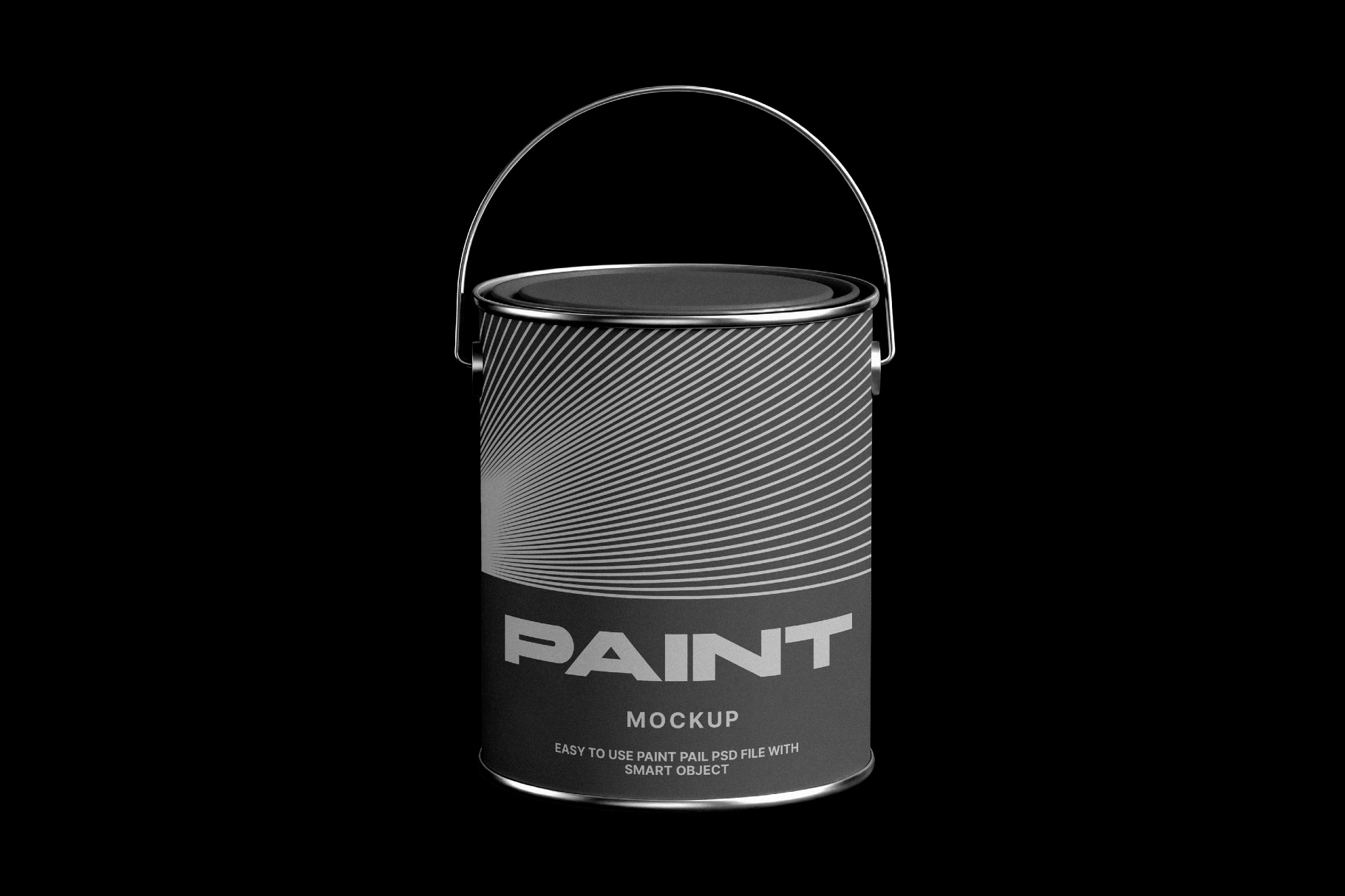 Paint Can Mockup with Metal Handle