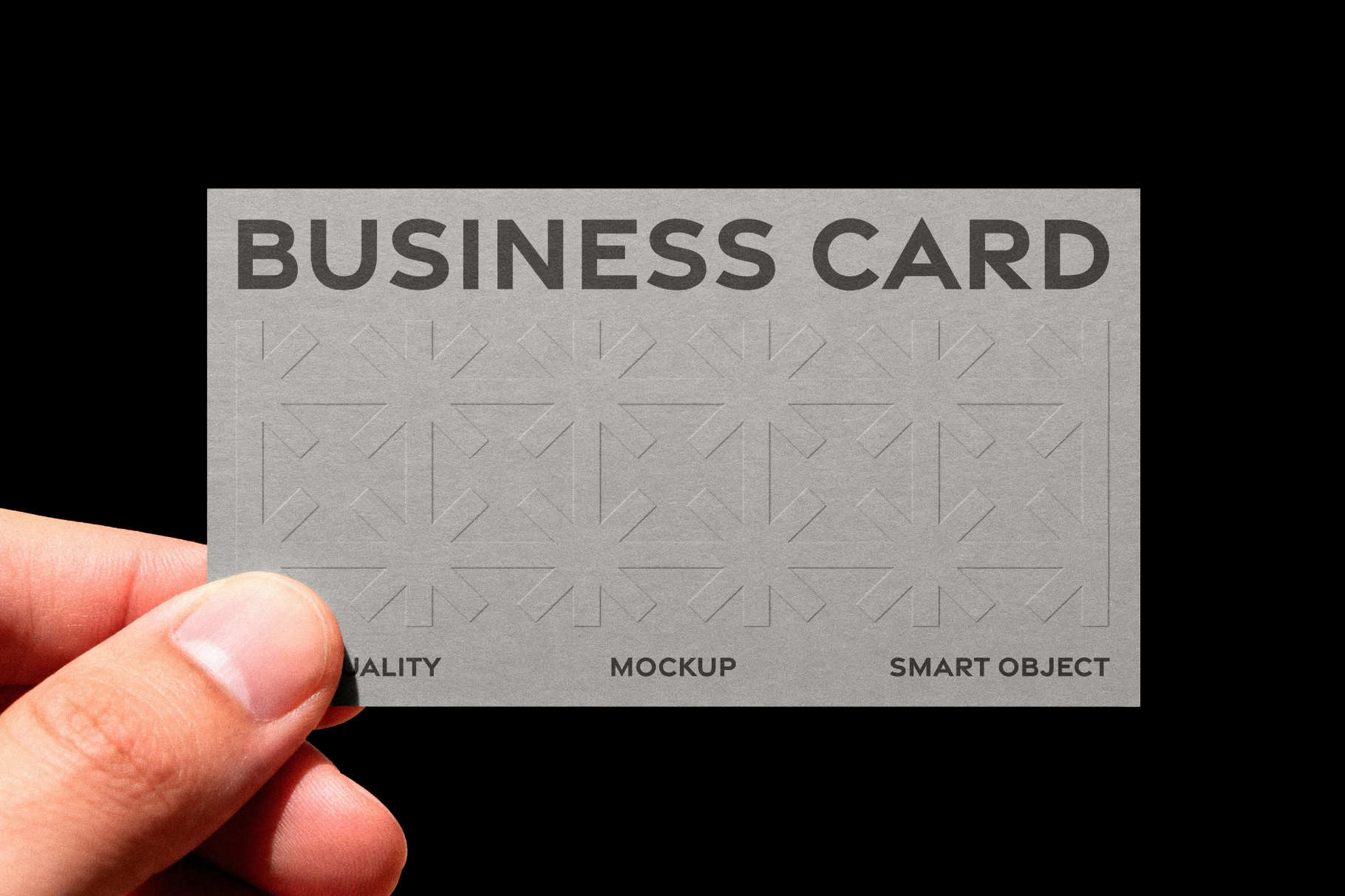Embossed Business Card Mockup in Hand