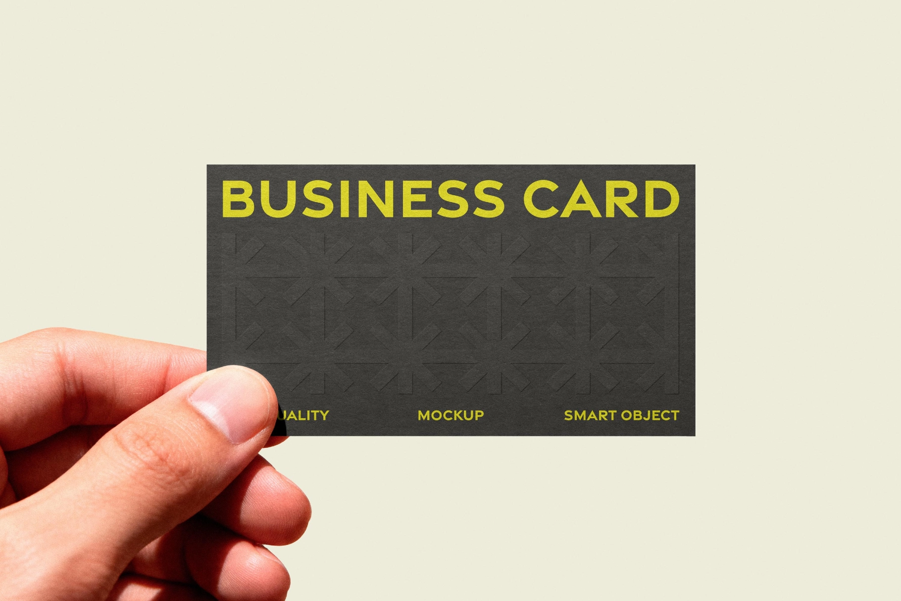 Embossed Business Card Mockup in Hand