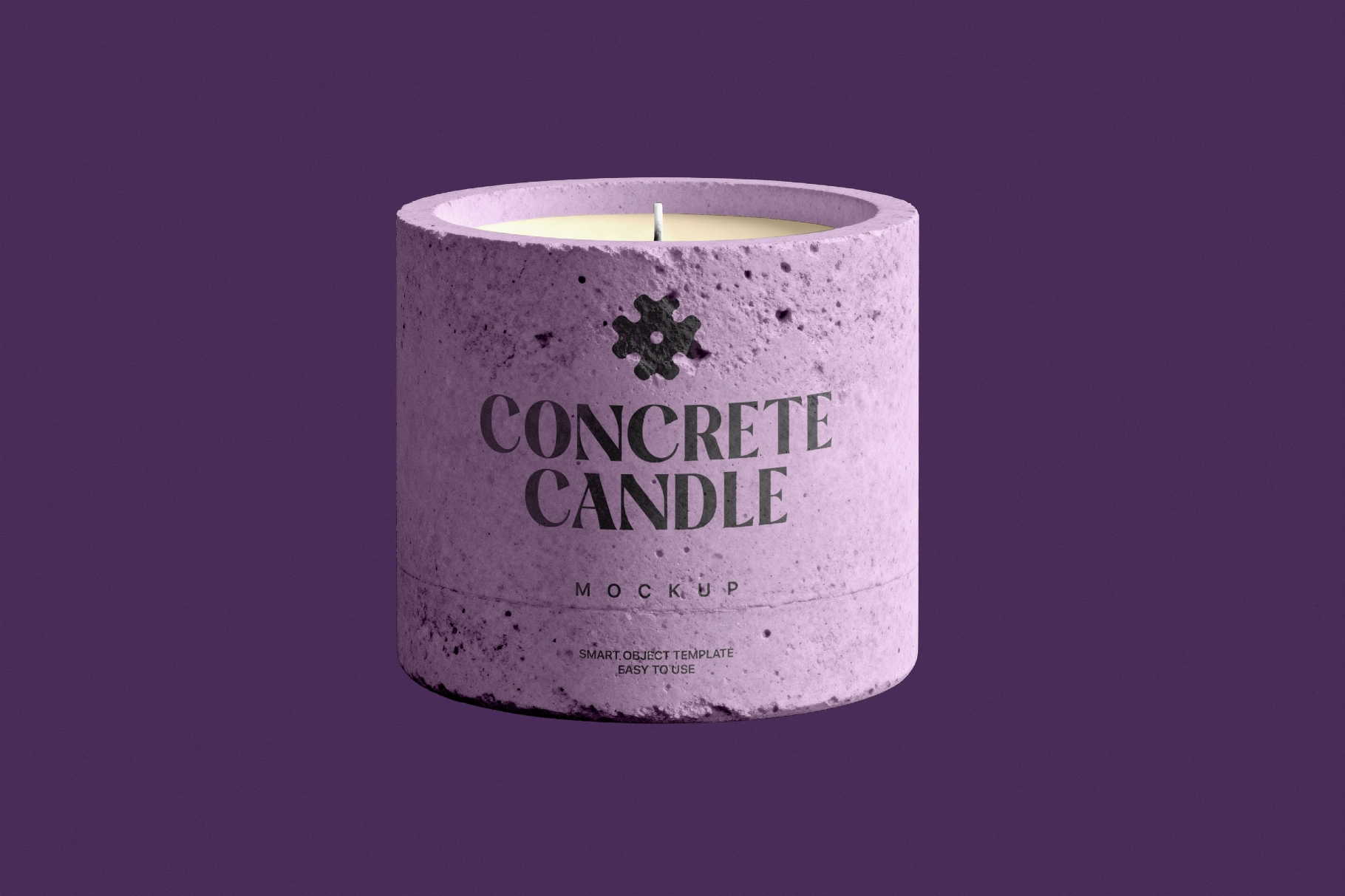 Concrete Candle Mockup with Wick