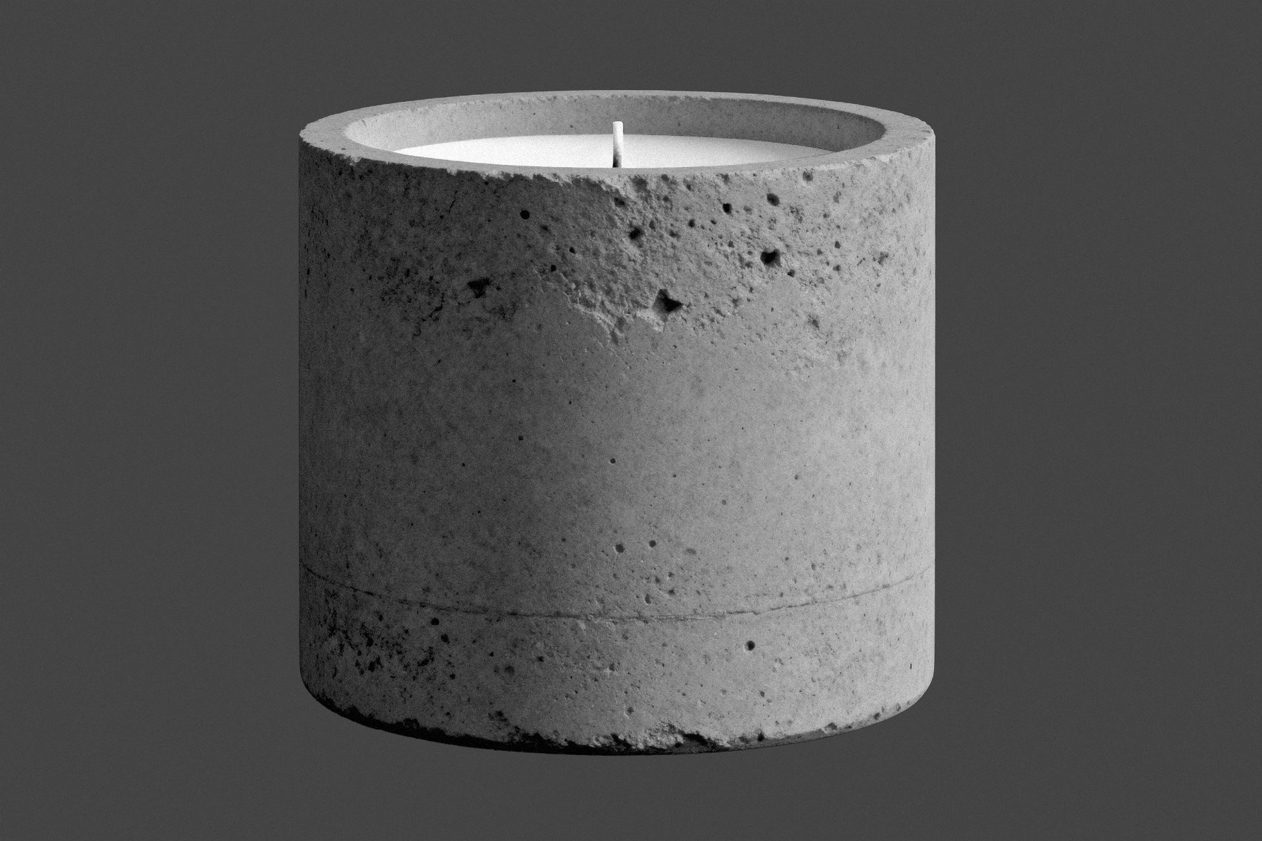 Concrete Candle Mockup with Wick