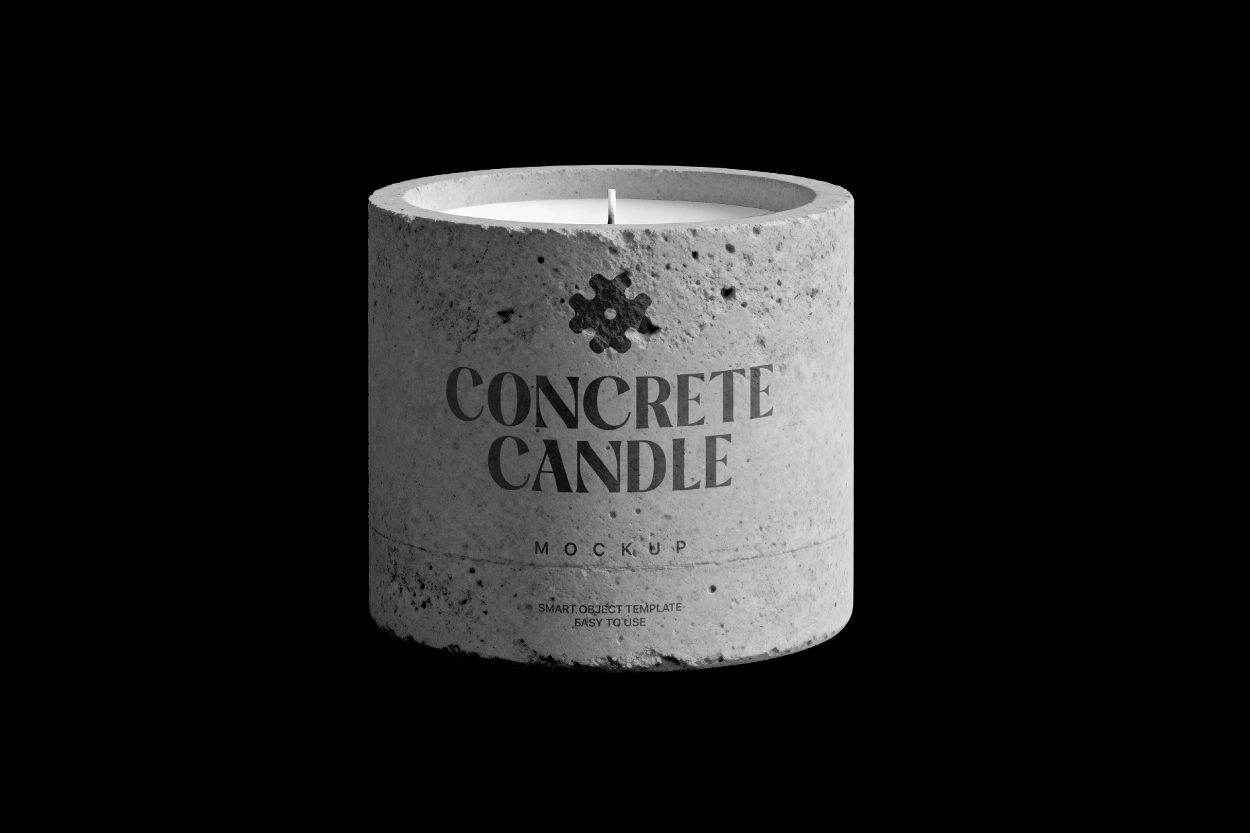 Concrete Candle Mockup with Wick