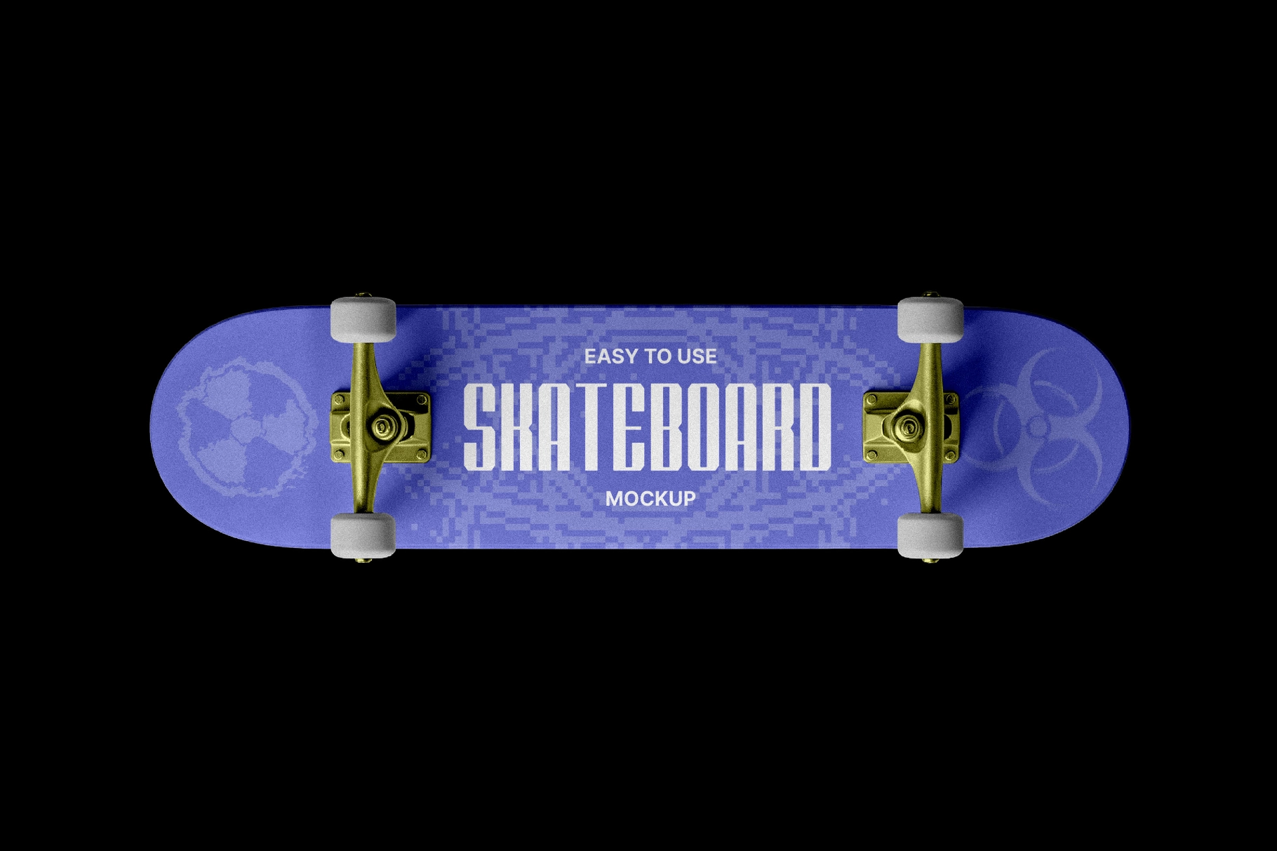 Skateboard Mockup with Wheels