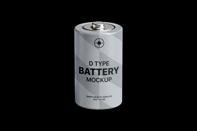D Type Battery Mockup