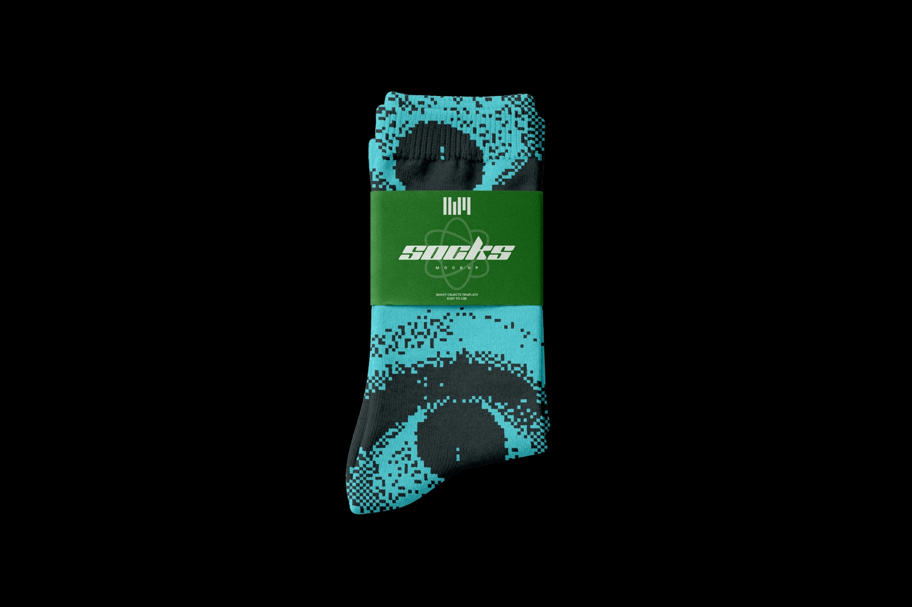 Sock Package Mockup with Paper Band