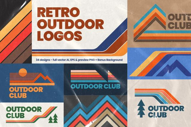 Retro Outdoor Logo Set