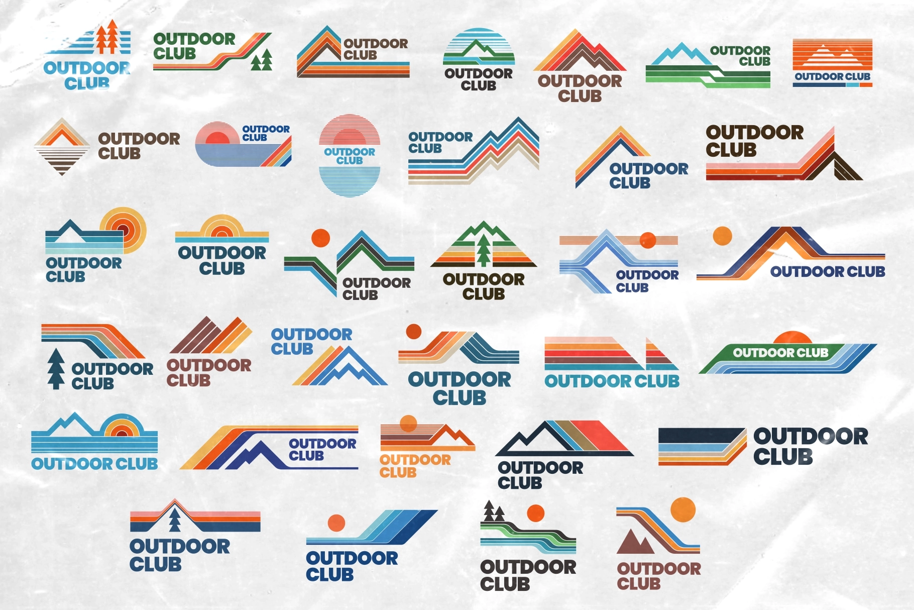Retro Outdoor Logo Set