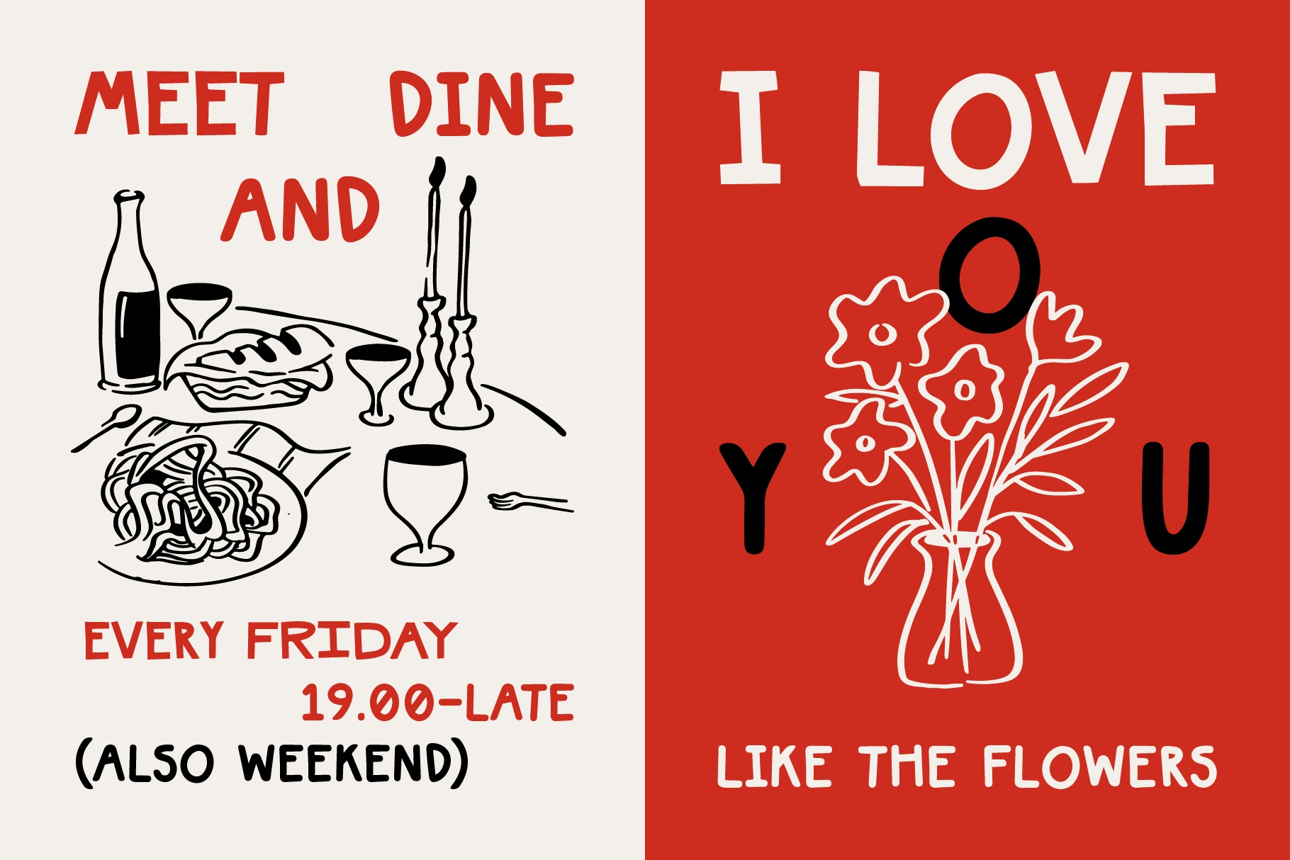 SFC Ham & Pasta - Hand Drawn Food Font