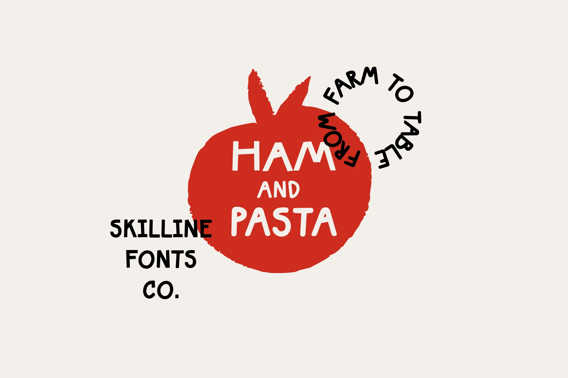 SFC Ham & Pasta - Hand Drawn Food Font