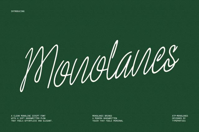 MonoLanes - Monoline Handwritten Script Font