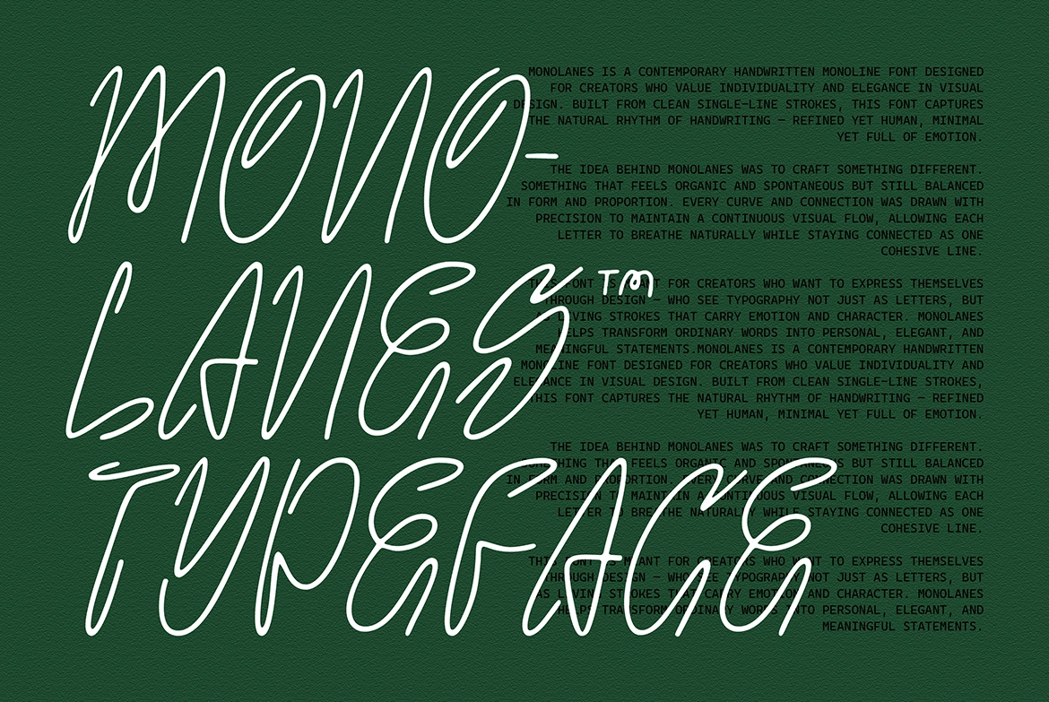 MonoLanes - Monoline Handwritten Script Font
