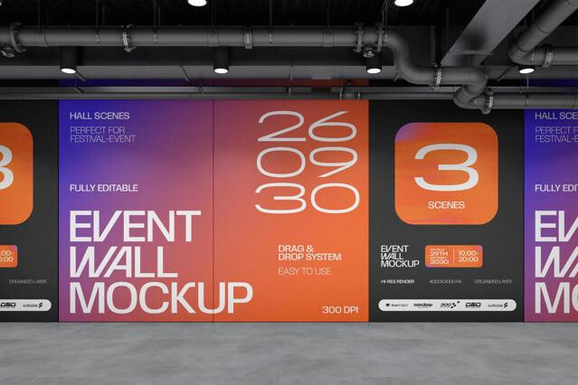 Conference Event Wall Mockup