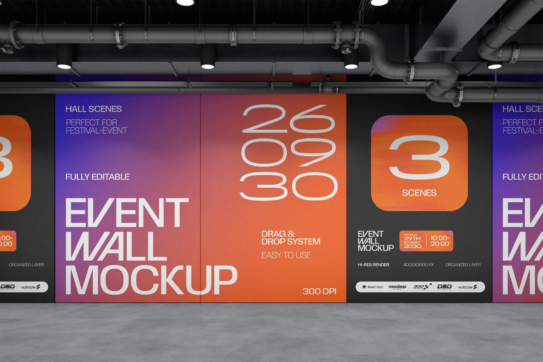 Conference Event Wall Mockup