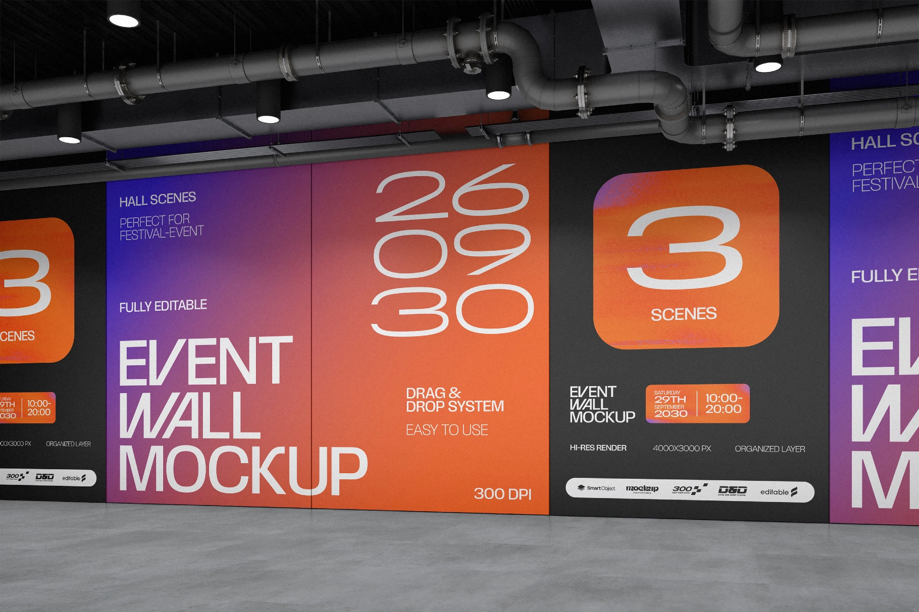Conference Event Wall Mockup