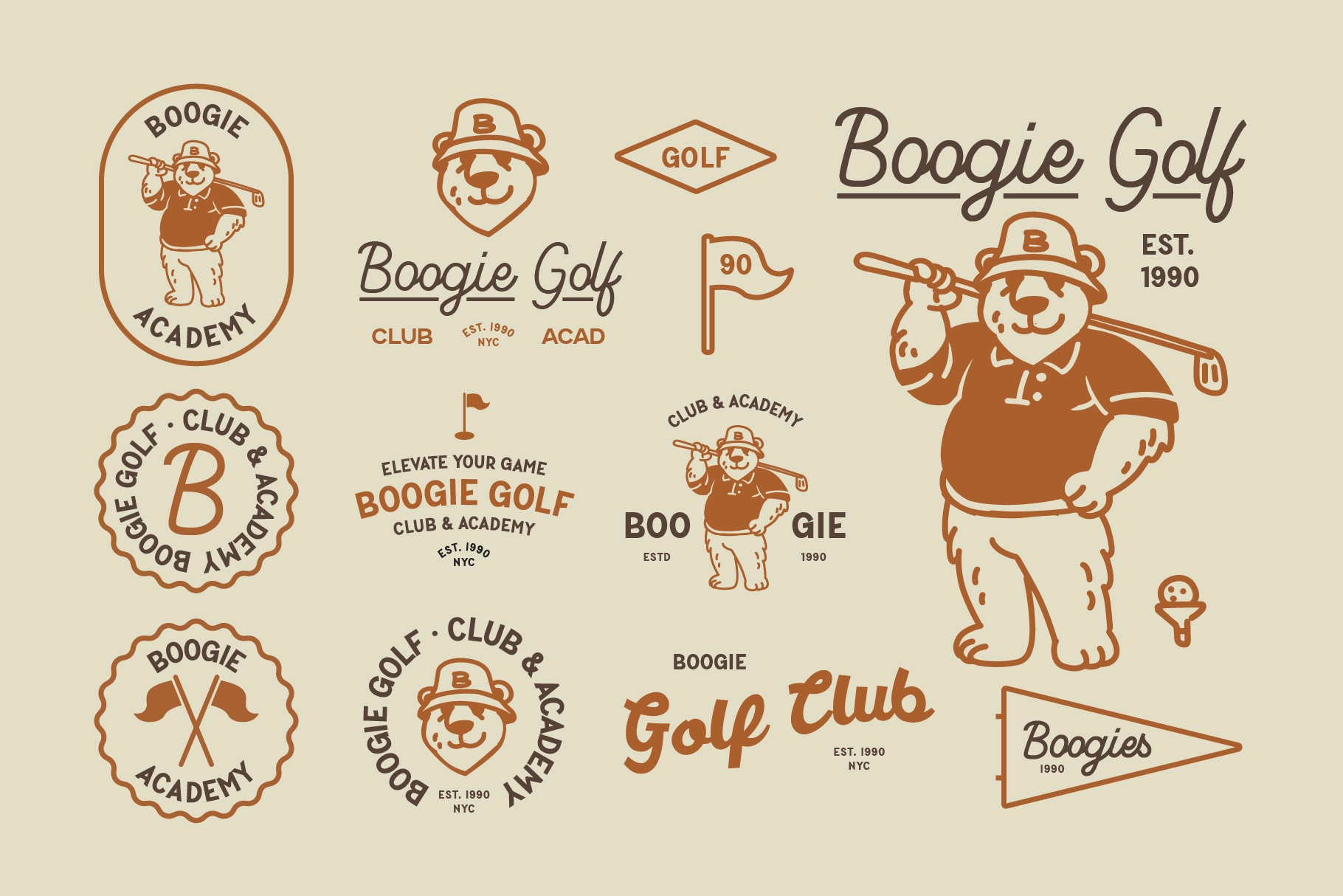 Retro Golf Club Mascot Bundle