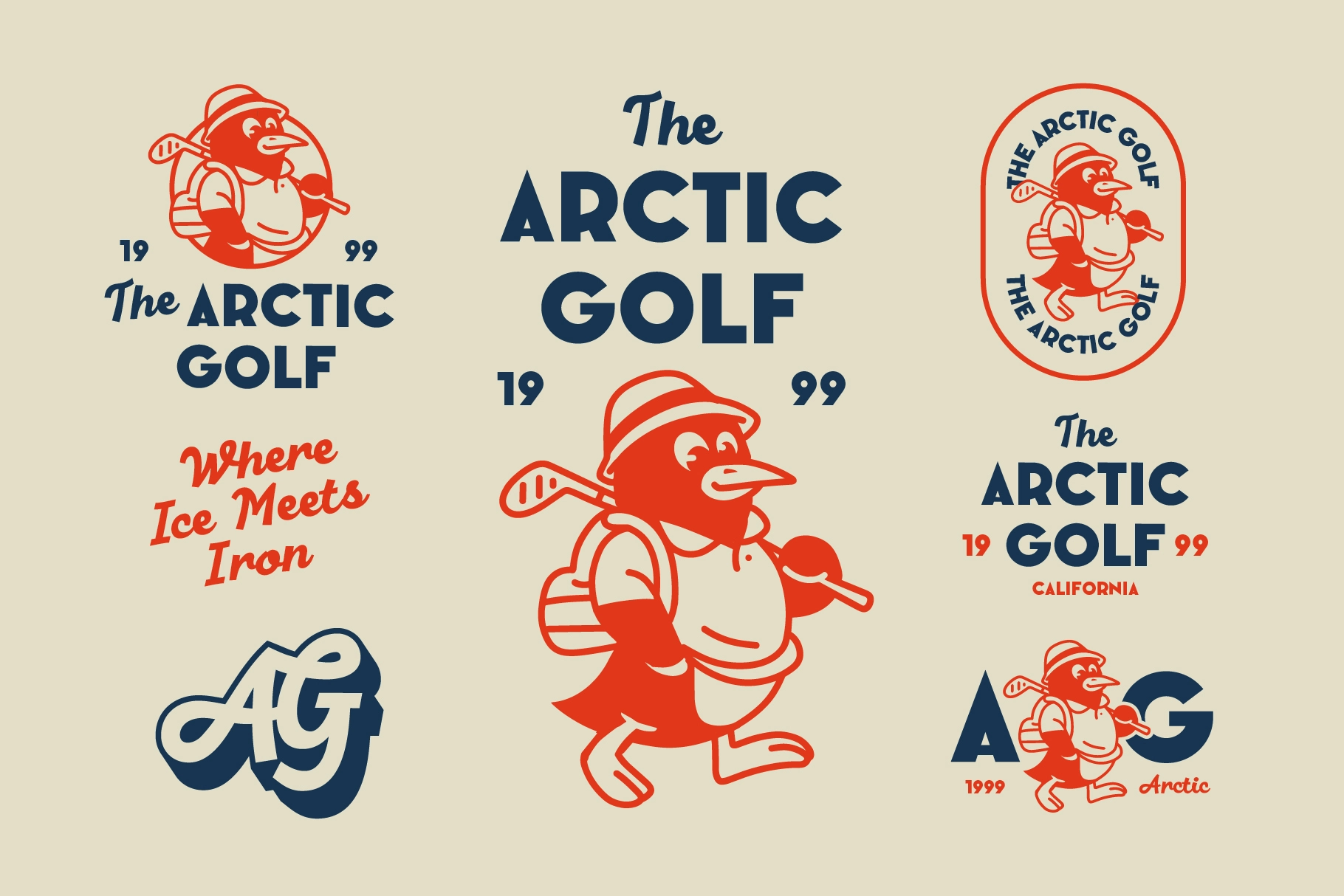 Retro Golf Club Mascot Bundle
