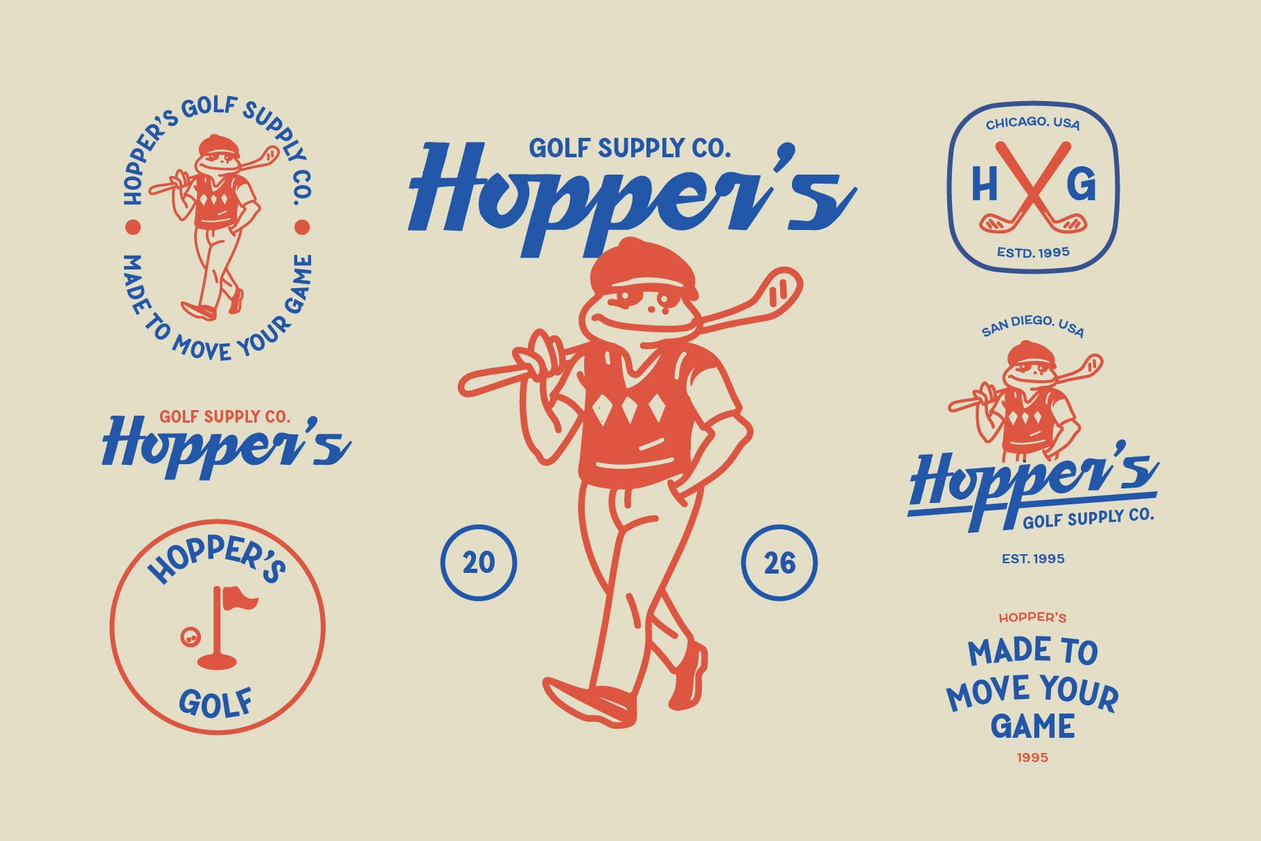 Retro Golf Club Mascot Bundle