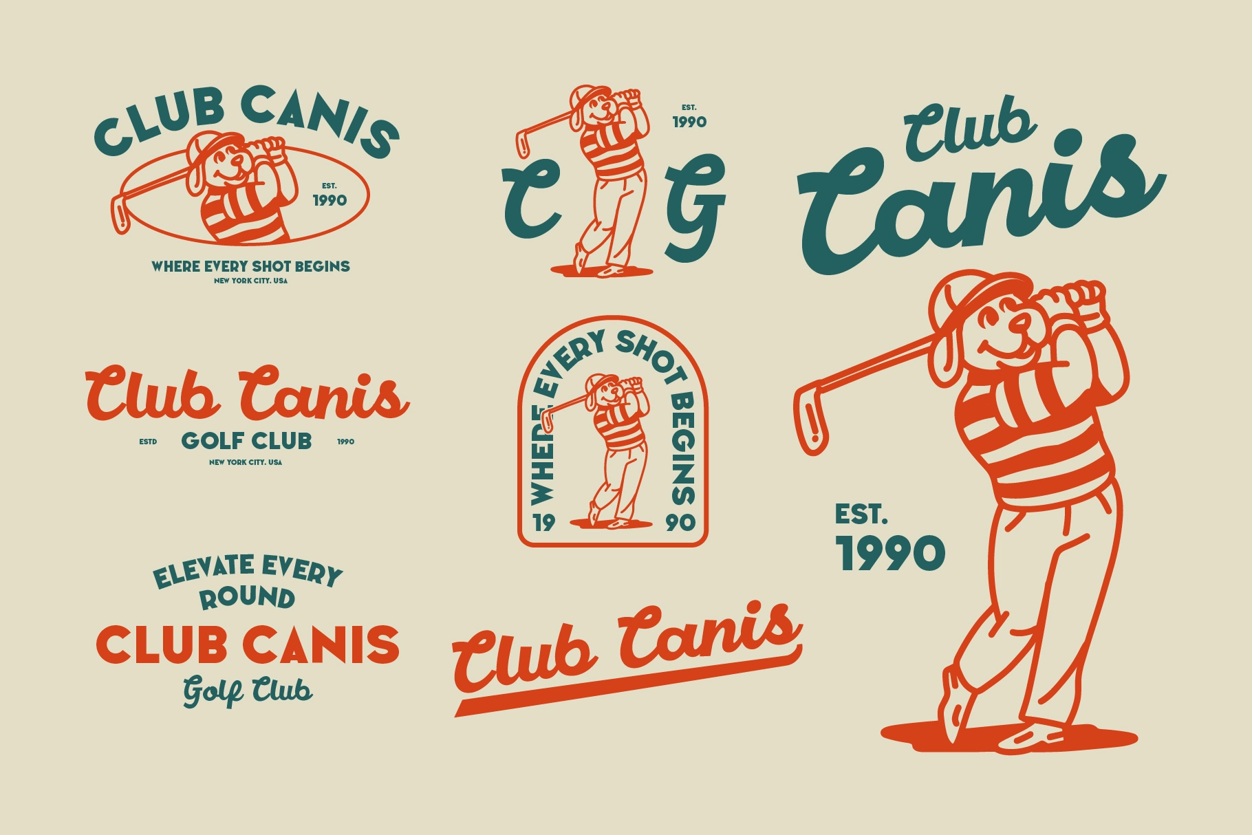 Retro Golf Club Mascot Bundle