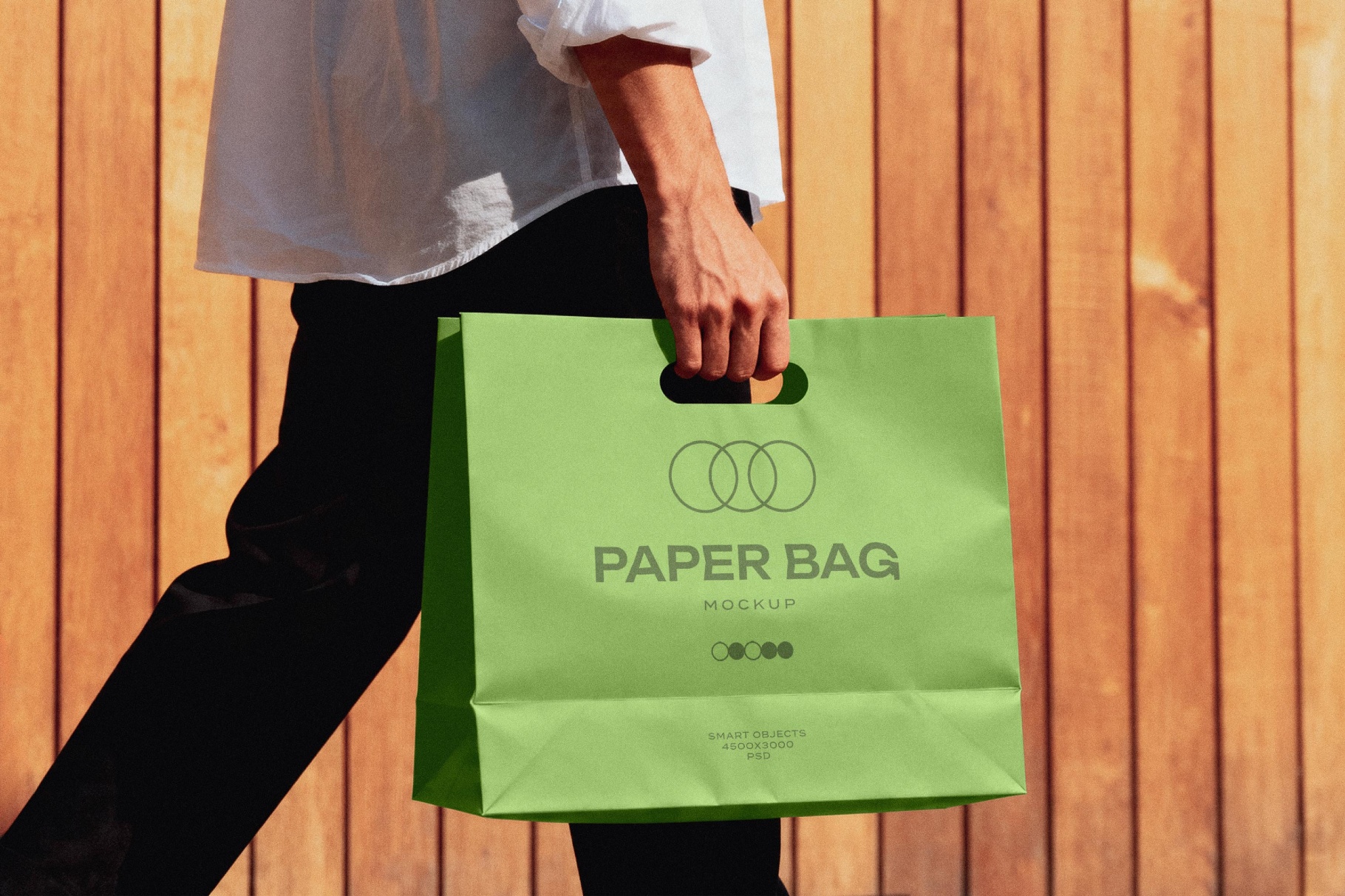 Wide Paper Bag Mockup