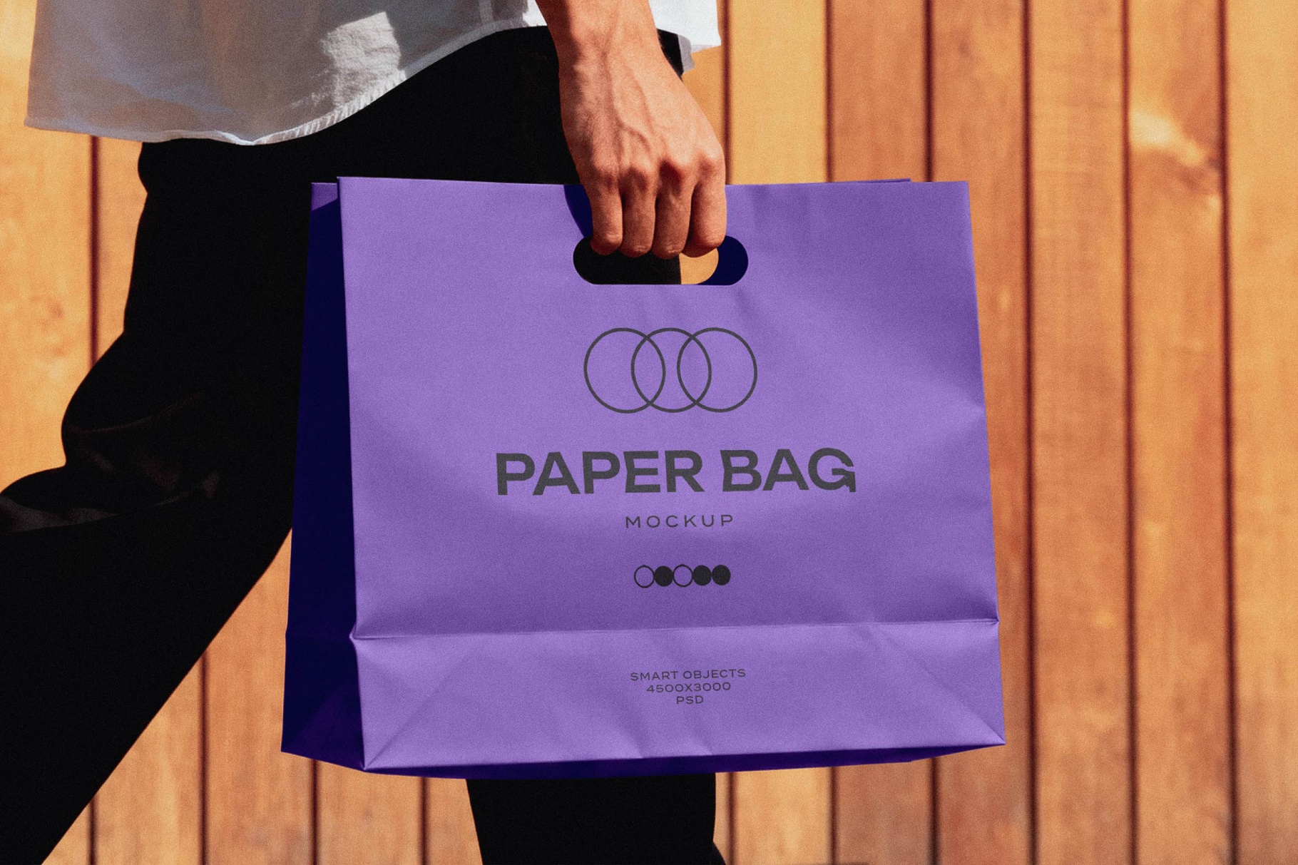 Wide Paper Bag Mockup