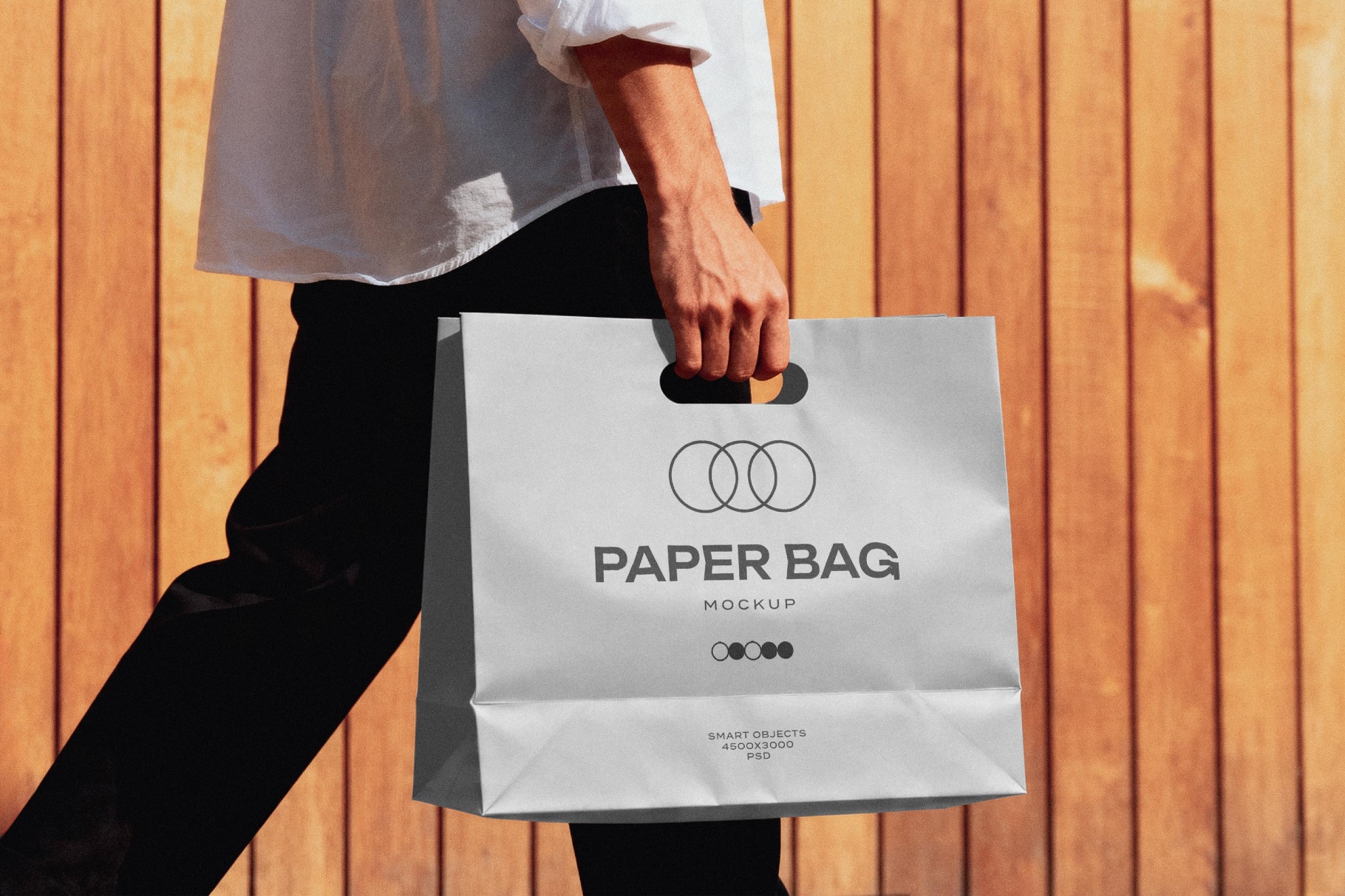 Wide Paper Bag Mockup