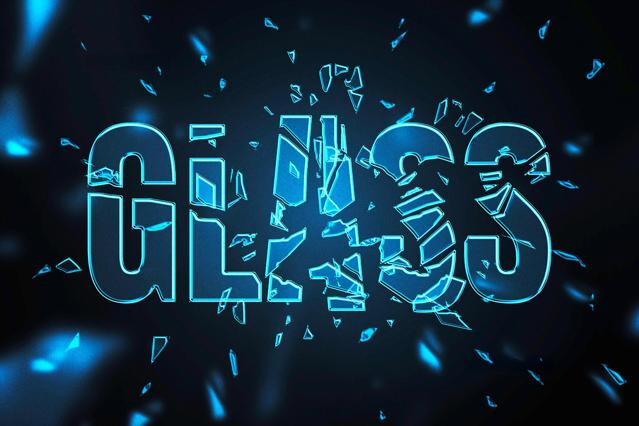 Broken Color Glass Text Effect