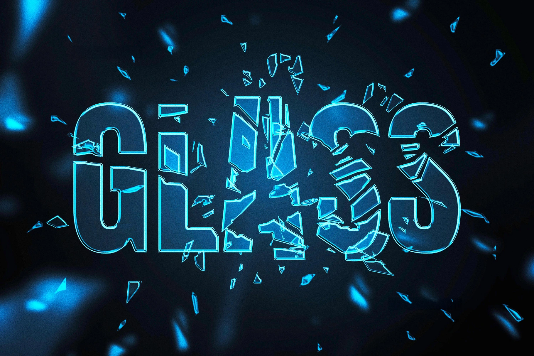 Broken Color Glass Text Effect