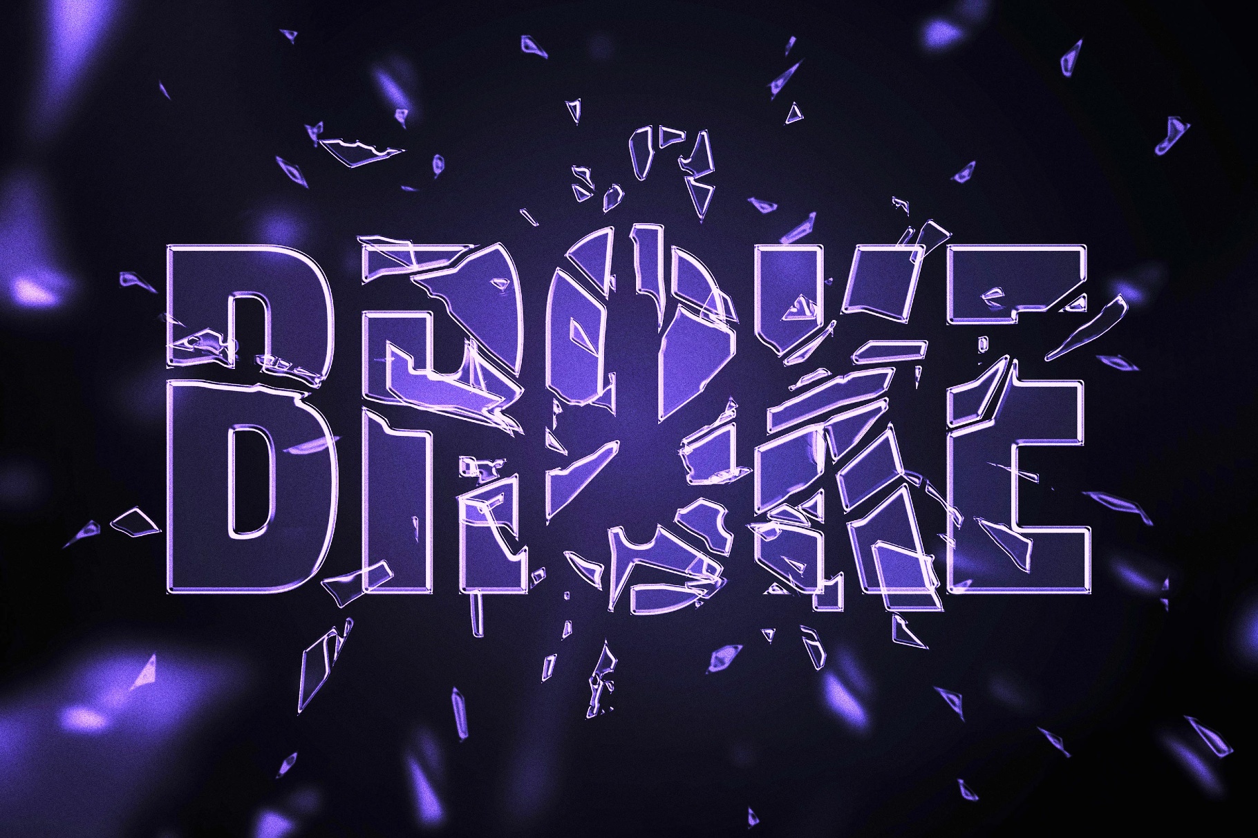 Broken Color Glass Text Effect