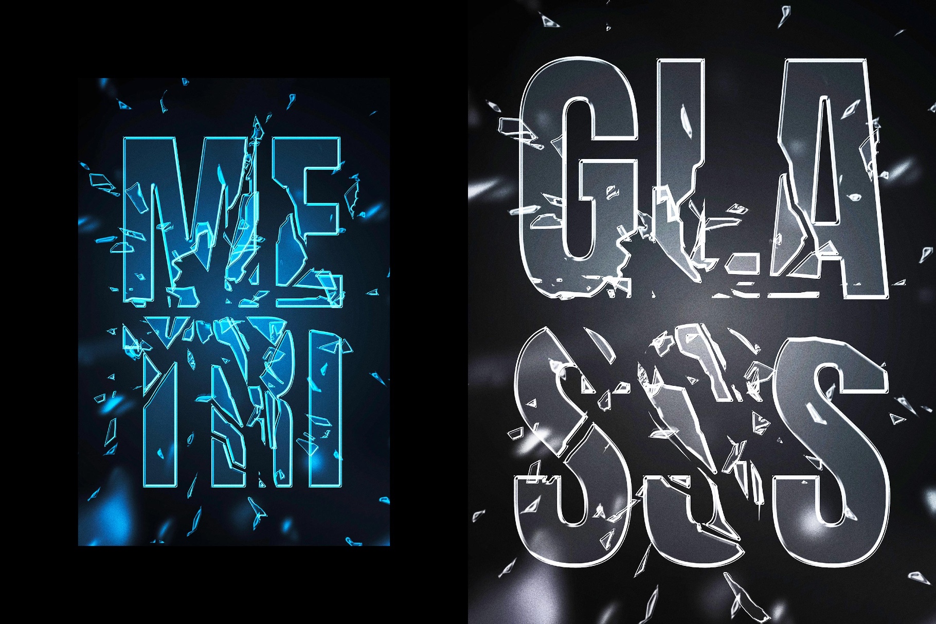 Broken Color Glass Text Effect
