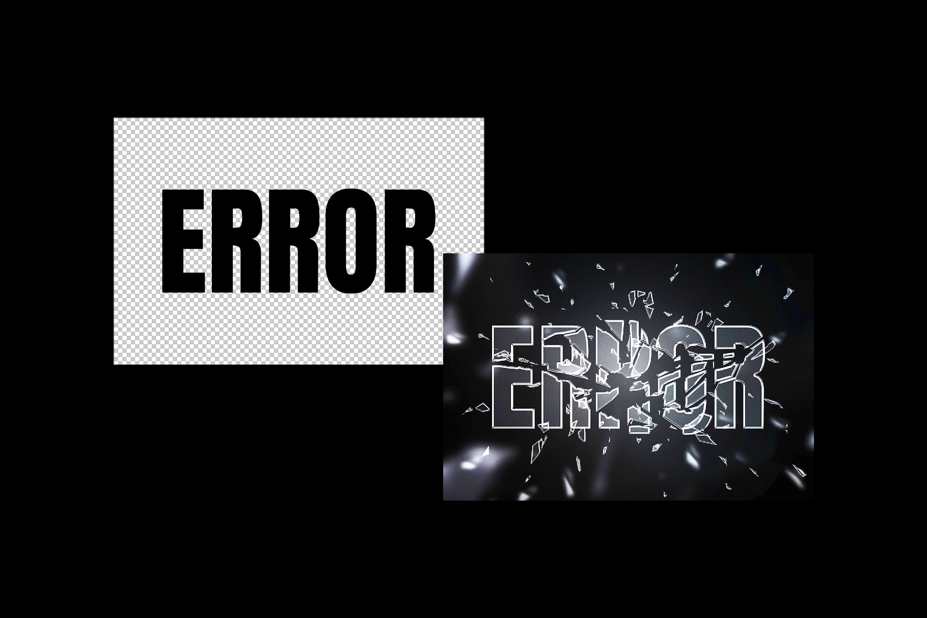 Broken Color Glass Text Effect