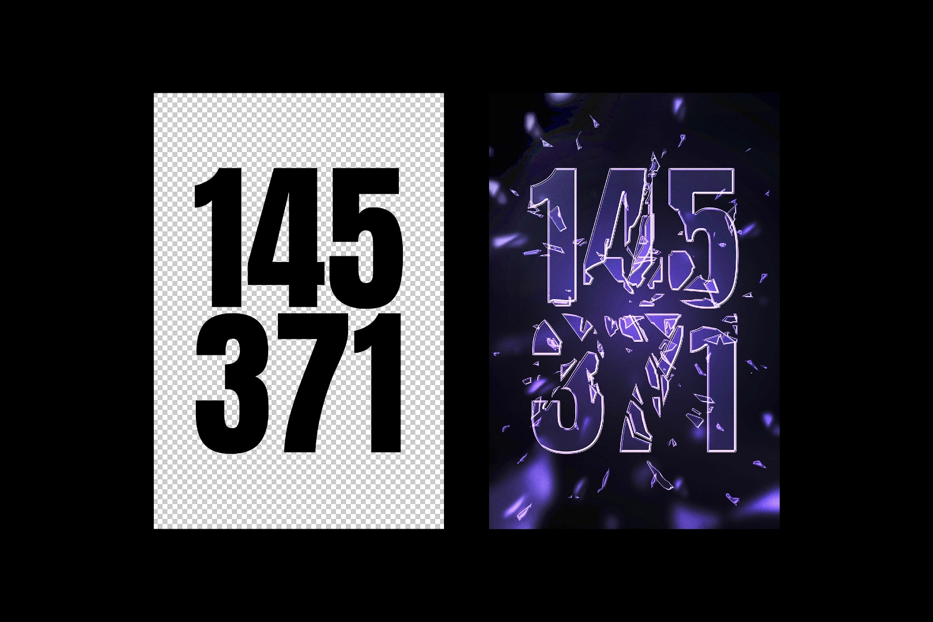 Broken Color Glass Text Effect