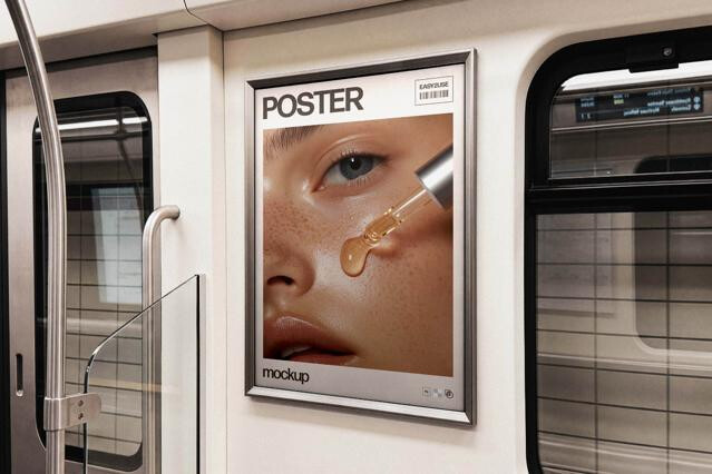 Metro Train Poster Mockup