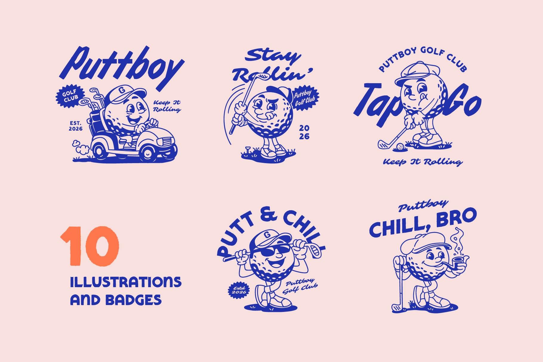 Golf Cartoon Character Pack