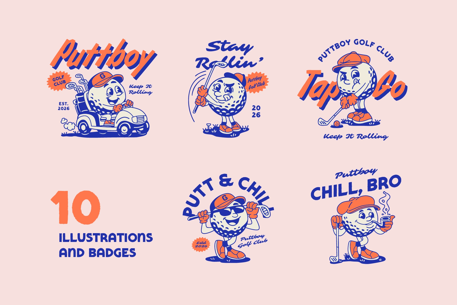 Golf Cartoon Character Pack